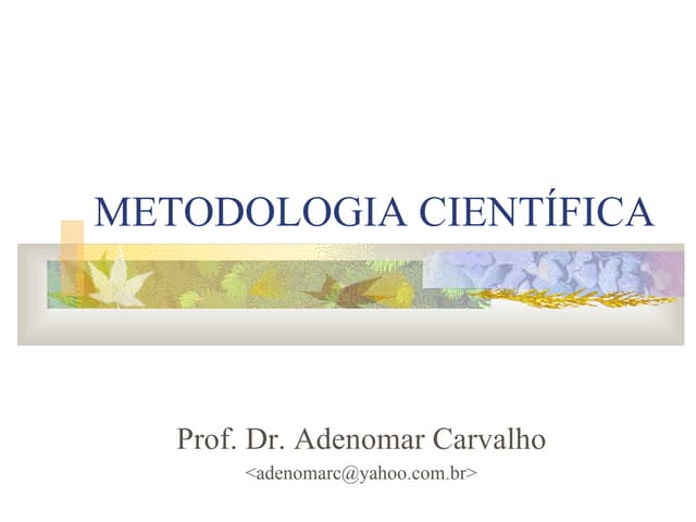 Introdução à Metodologia