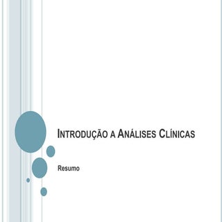 Introdução a análises clínicas