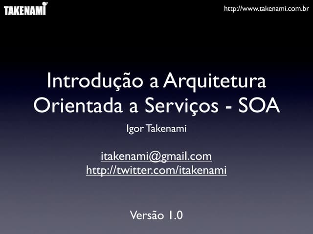 Introdução a Arquitetura Orientada ...