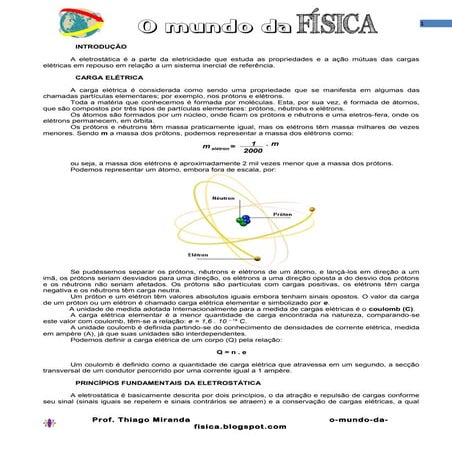 Introdução a eletrostática | DOC