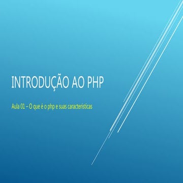 Introdução ao php - O que é e suas características