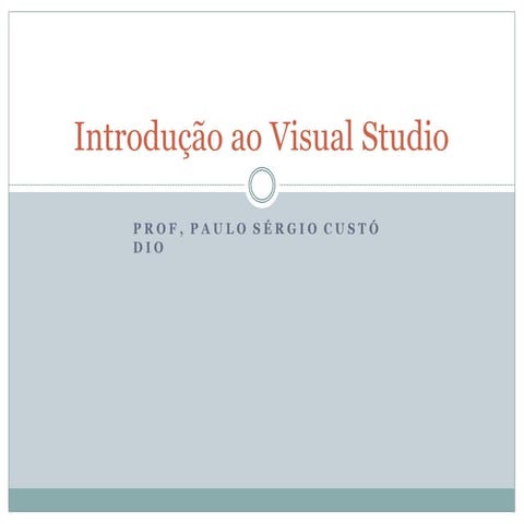 Introdução à Programação Orientada a Objetos com C# e Visual Studio | PPTX