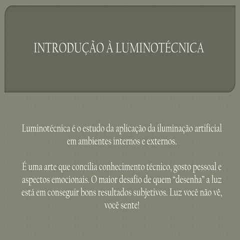 Introdução à luminotécnica