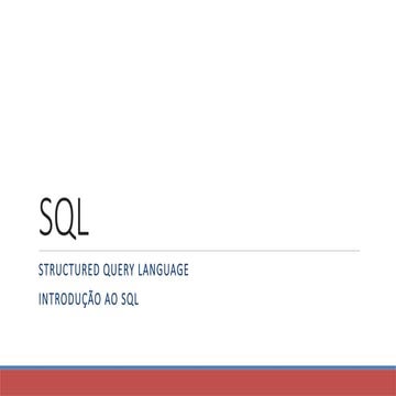 INTRODUÇÃO à linguagem Structure Query Language banco de dados, MYSQL ...