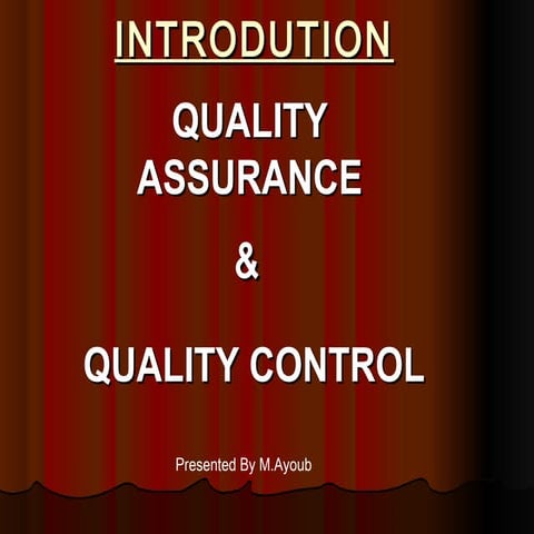 Introdution of qa qc