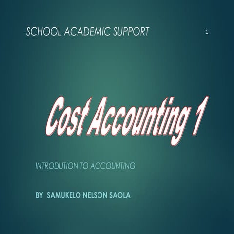 Introduction to cost accounting