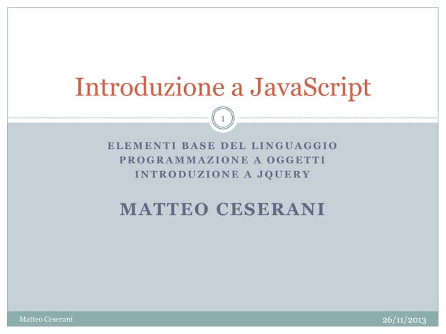 Introduzione a java script