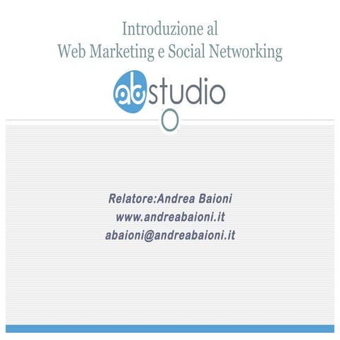 Introduzione al Web Marketing