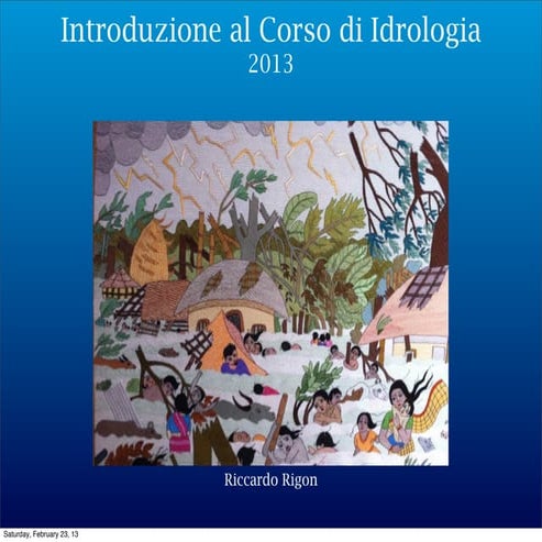 Introduzione al Corso di Idrologia