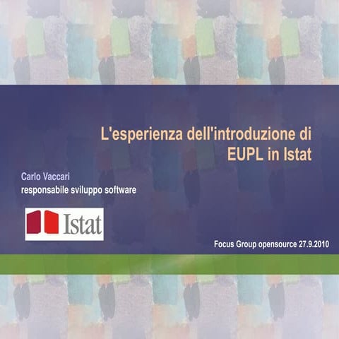 Introduzione EUPL in Istat