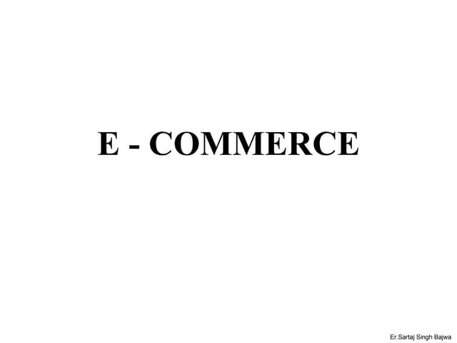 Intro e commerce
