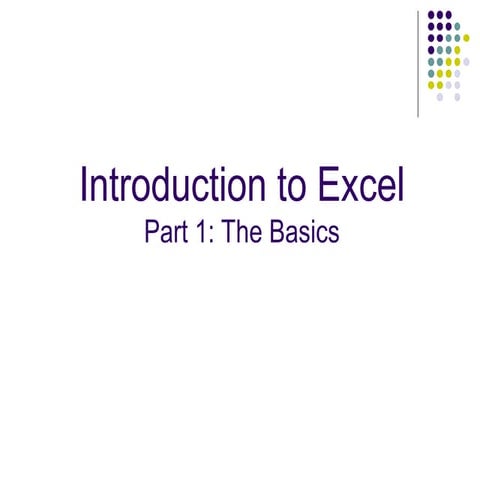 Basic excel training | PPTX