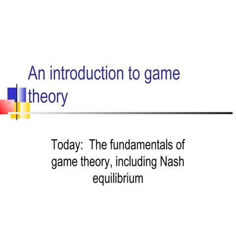 Introduction to game theory