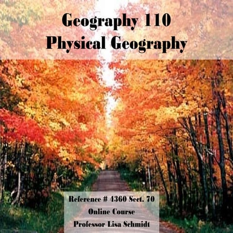 Intro geog 110 online fall 2016