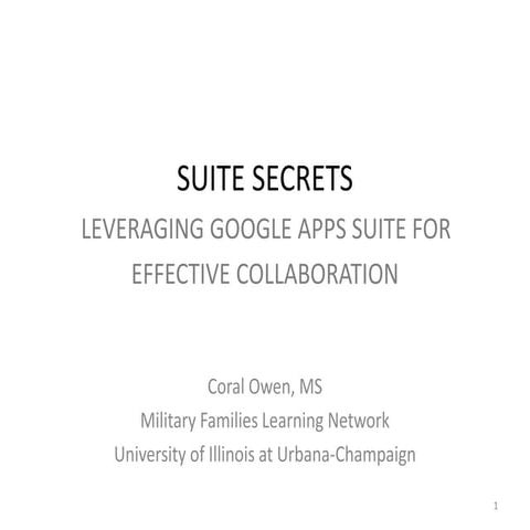 Suite Secrets Leveraging Google Apps Suite For Effective Collaboration
