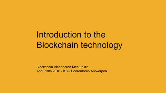 Intro into blockchain