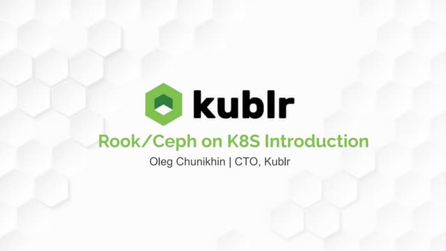 Intro into Rook and Ceph on Kubernetes