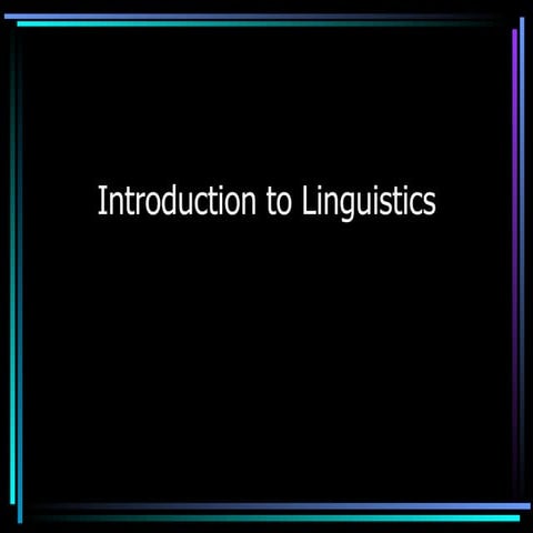 Intro linguistic