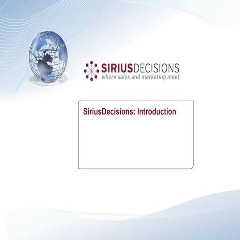 Sirius Decisions Introduction