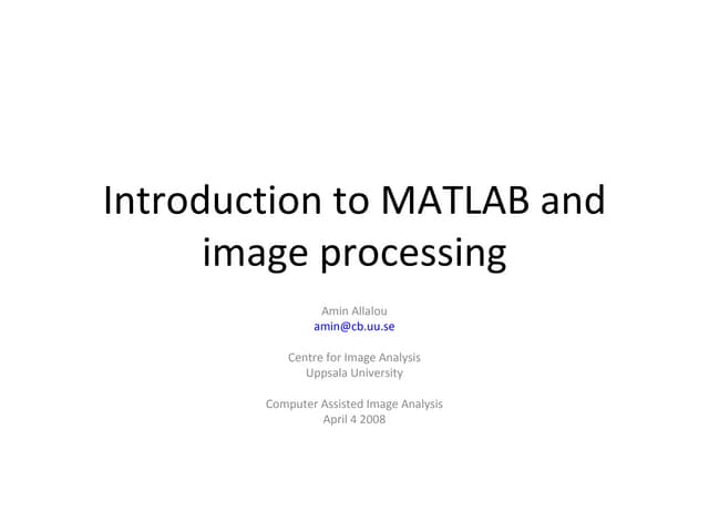 Intro matlab and convolution islam
