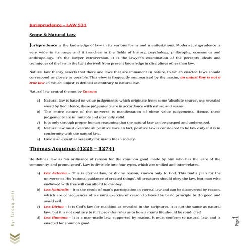 Intro And Natural Law