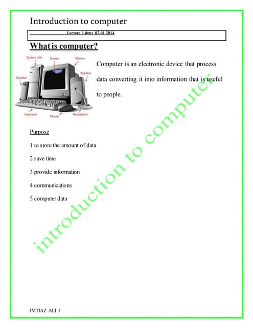 Introduction of computer Book