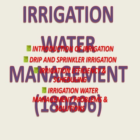 irrigation water management