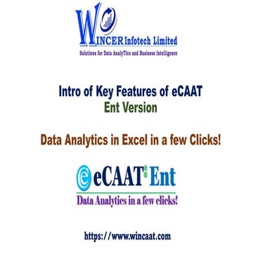  Intro of Key Features of eCAAT Ent Software