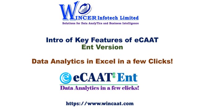  Intro of Key Features of eCAAT Ent Software