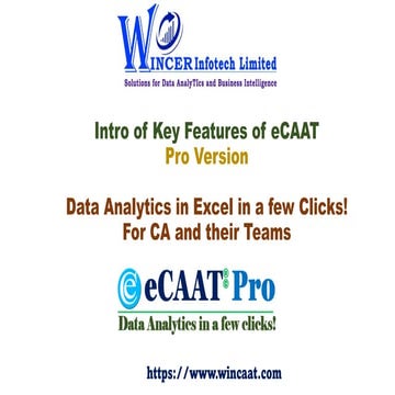 Intro of key features of eCAAT Pro Software