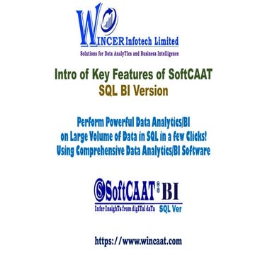 Intro of Key Features of SoftCAAT BI SQL Software