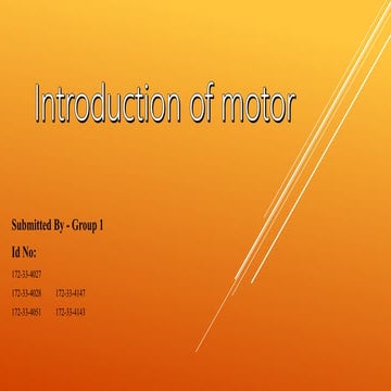 Introduction of motor