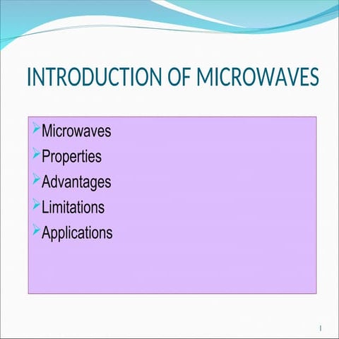 Presentation on Applications of microwave | PPTX