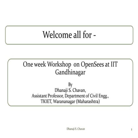 Introduction of  OpenSees