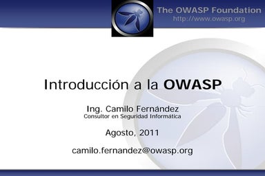 Introduccion a la OWASP Guatemala