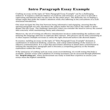 Intro Paragraph Essay Example. Introductory paragraph essay example ...