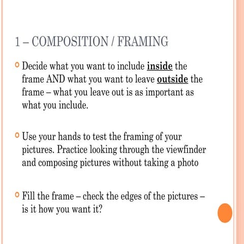Intro photo techniques
