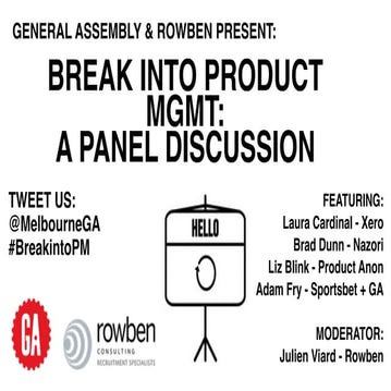 Breaking into Product Management - General Assembly panel