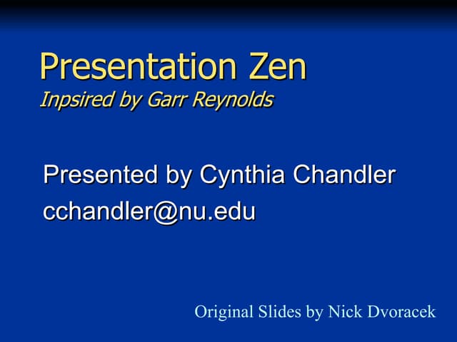 Intro to PPT with Presentation Zen