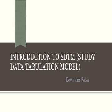 Introduction to SDTM