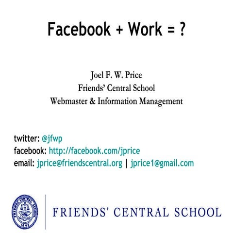 Social Media Tools: Facebook | jfwp