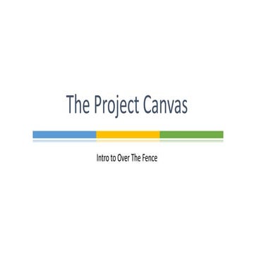 Intro the project canvas