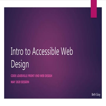 Intro to Accessible Web Design