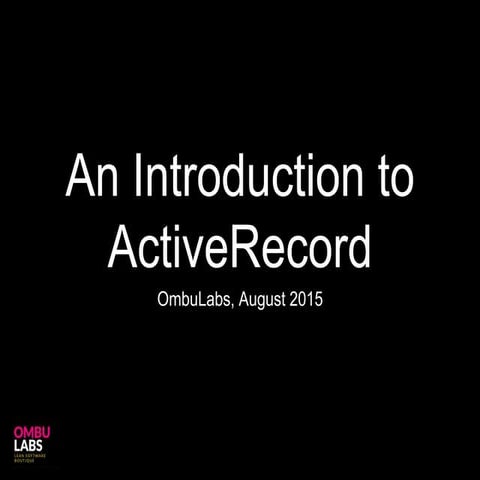 Intro to Active Record
