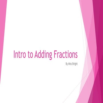 Introduction to adding fractions