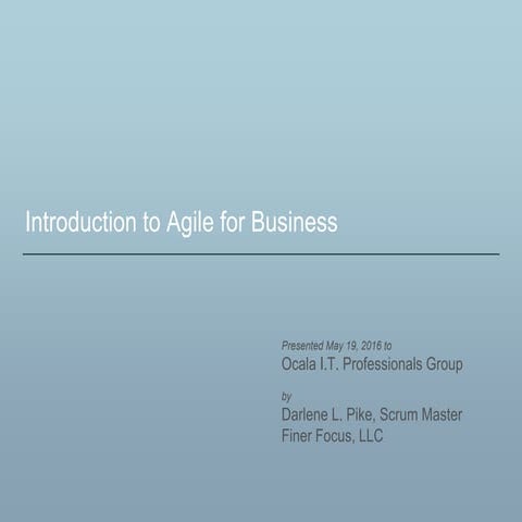 Intro to Agile for Business | PPT