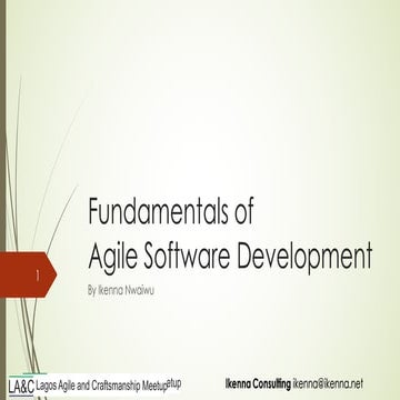 Fundamentals of Agile Software Development 