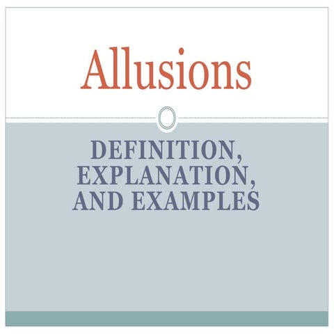 Intro to allusions
