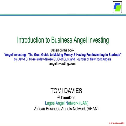 Introduction to Business Angel Investing