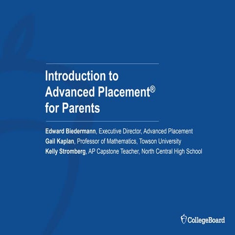 Introduction to Advanced Placement for Parents